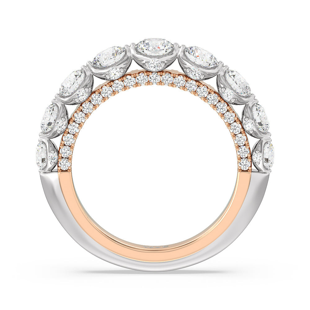 The Royalton Anniversary Ring with 18KT White & Rose Gold / Natural / 2 3/8 Cut Diamond in 14KT White & Rose Gold / Natural / 2 3/8 view 2
