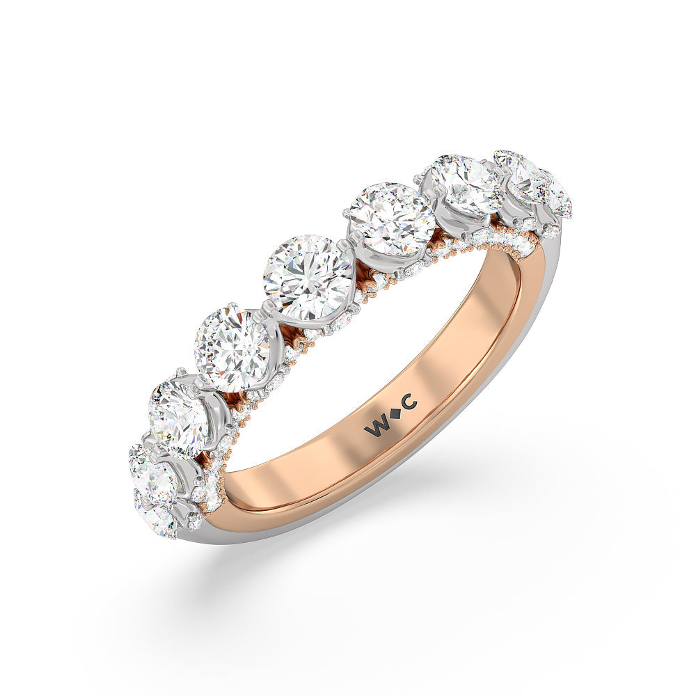 The Royalton Anniversary Ring with 18KT White & Rose Gold / Natural / 2 3/8 Cut Diamond in 14KT White & Rose Gold / Natural / 2 3/8 view 3
