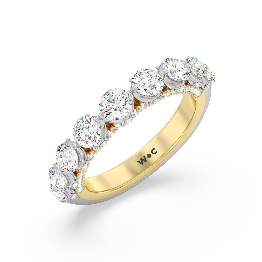 The Royalton Anniversary Ring with 18KT White & Yellow Gold / Natural / 2 3/8 Cut Diamond in 14KT White & Yellow Gold / Natural / 2 3/8 view 3
