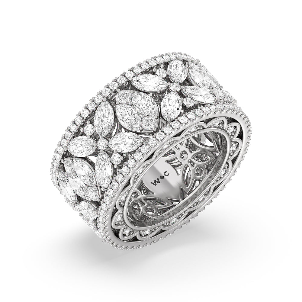 The Bergdorf Eternity Ring with Platinum / Natural / 8 1/4 Cut Diamond in 14KT Platinum / Natural / 8 1/4 view 4
