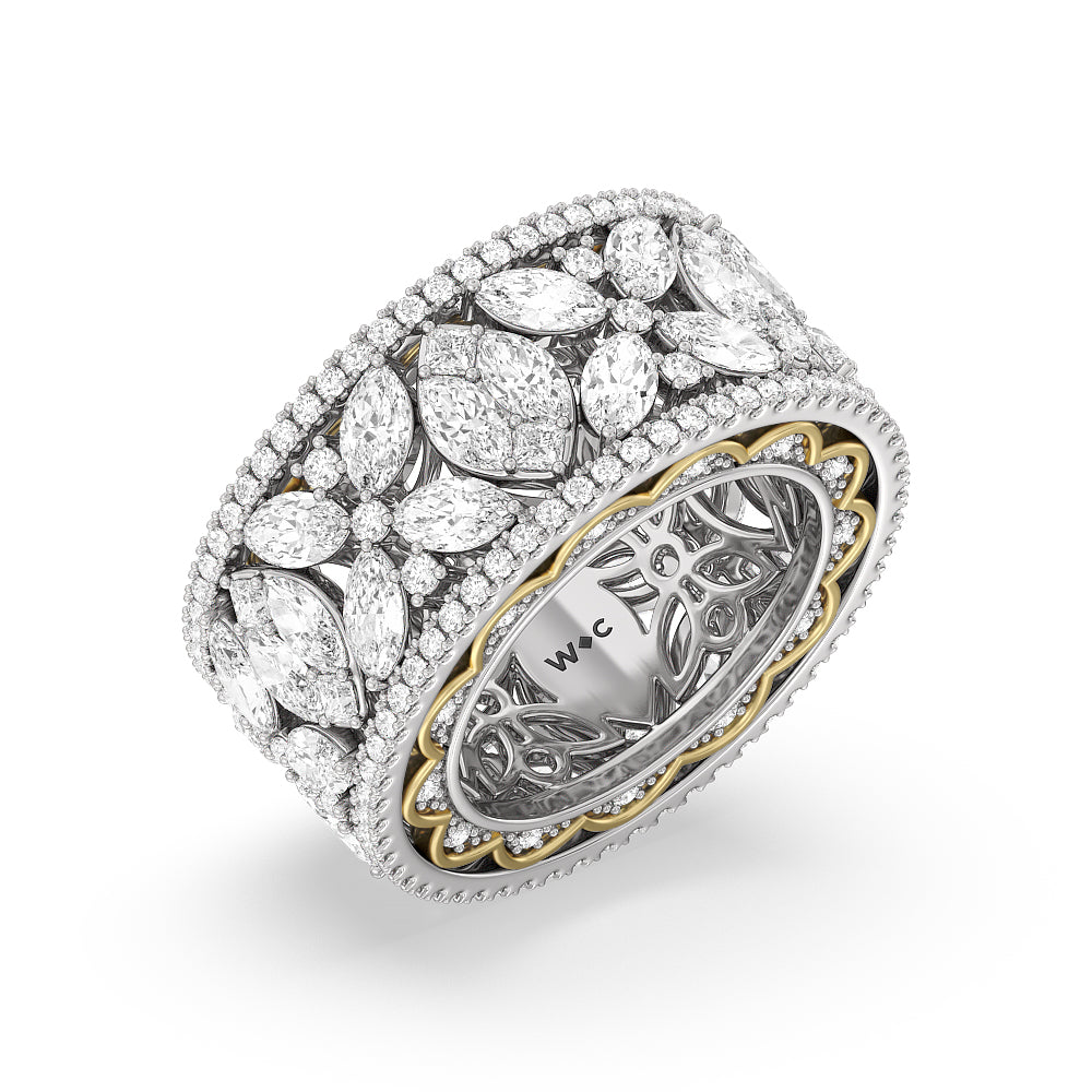 The Bergdorf Eternity Ring with 18KT White & Yellow Gold / Natural / 8 1/4 Cut Diamond in 14KT White & Yellow Gold / Natural / 8 1/4 view 4

