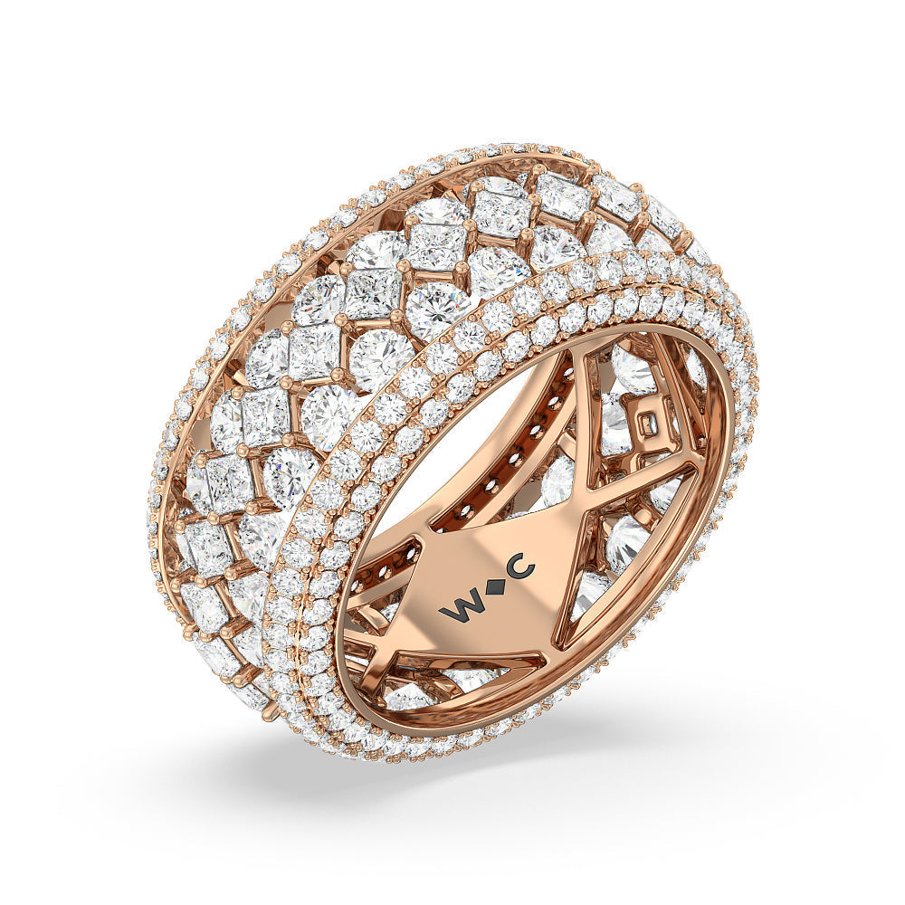 The Fashion Ring Eternity Ring with 18KT Rose Gold / Natural / 6 Cut Diamond in 14KT Rose Gold / Natural / 6 view 3
