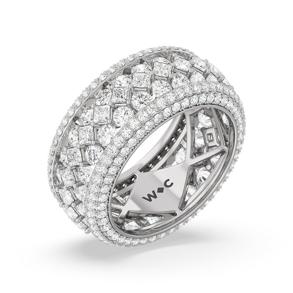 The Fashion Ring Eternity Ring with Platinum / Natural / 6 Cut Diamond in 14KT Platinum / Natural / 6 view 3
