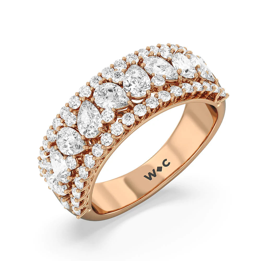The Bond Anniversary Ring (E+ VS+) with 18KT Rose Gold / Lab / 2 1/4 Cut Diamond in 14KT Rose Gold / Lab / 2 1/4 view 3
