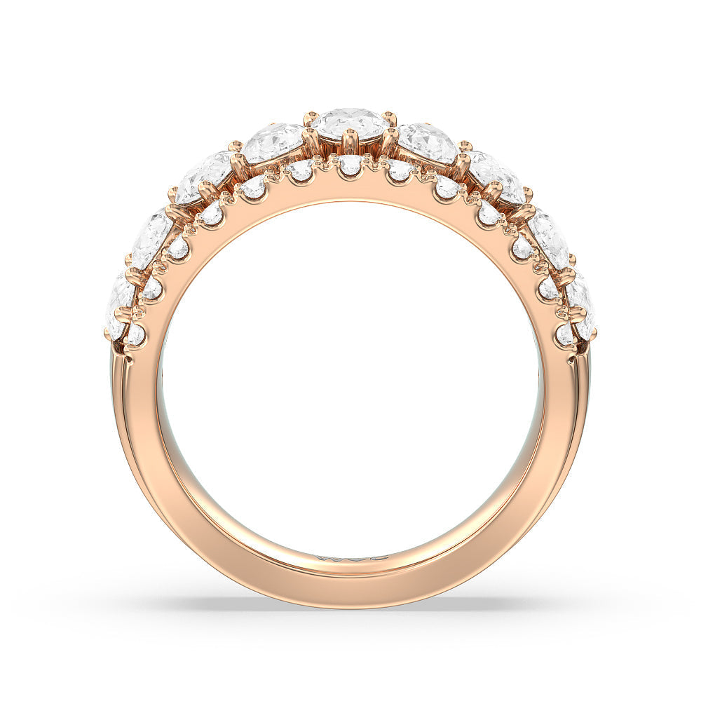 The Crosby Anniversary Ring (G/H SI+) with 18KT Rose Gold / Natural / 3 1/4 Cut Diamond in 14KT Rose Gold / Natural / 3 1/4 view 2
