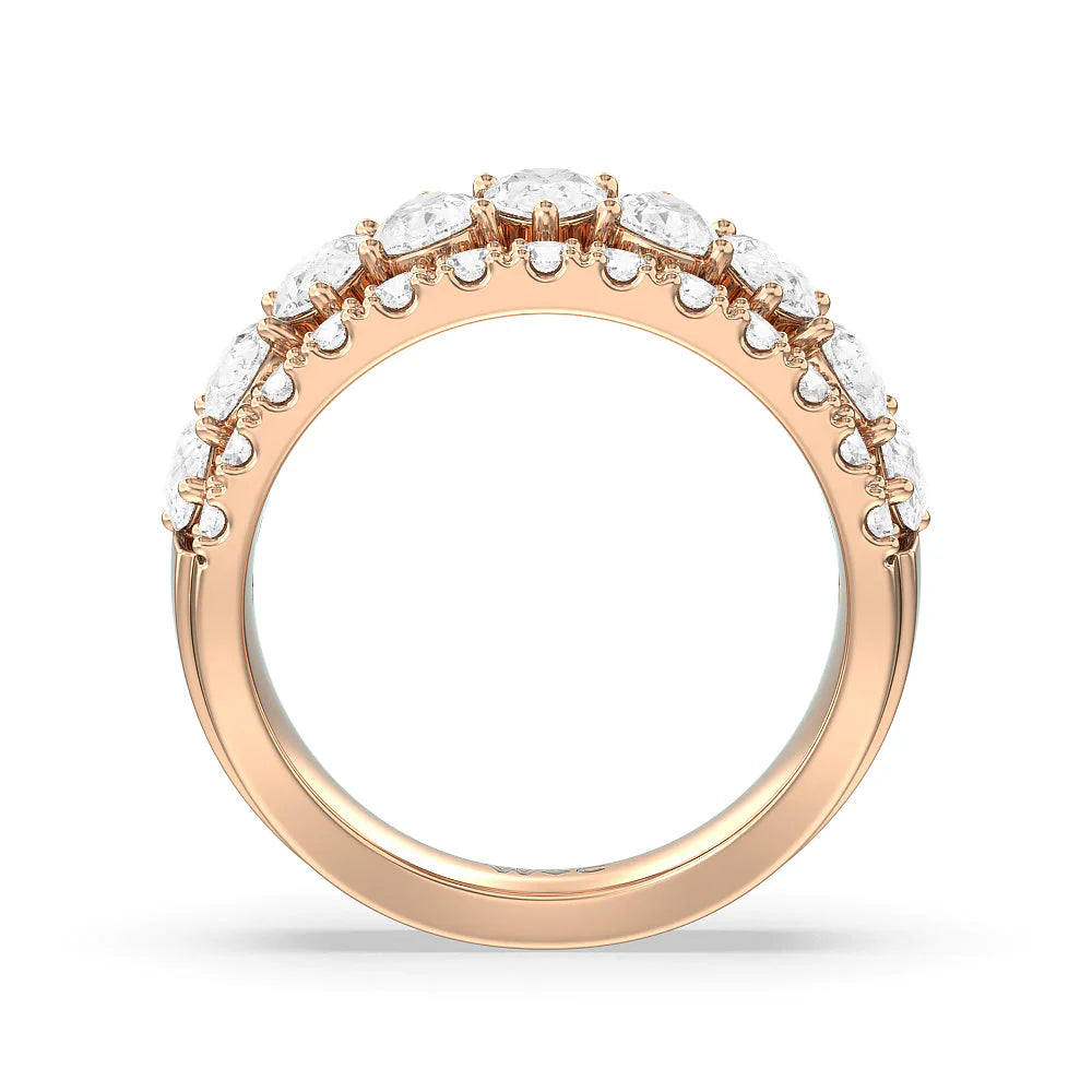 The Crosby Anniversary Ring (E+ VS+) with 18KT Rose Gold / Lab / 3 1/4 Cut Diamond in 14KT Rose Gold / Lab / 3 1/4 view 2
