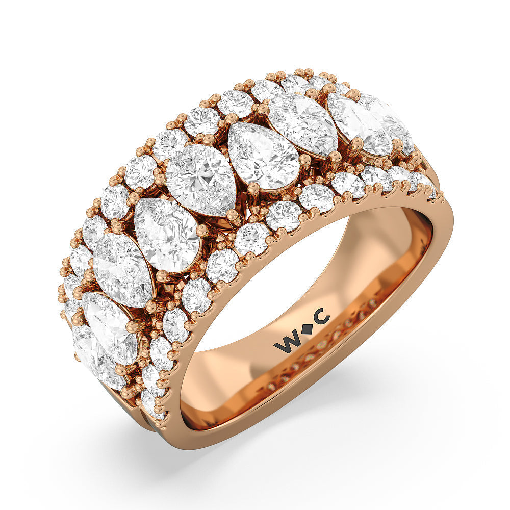 The Crosby Anniversary Ring (G/H SI+) with 18KT Rose Gold / Natural / 3 1/4 Cut Diamond in 14KT Rose Gold / Natural / 3 1/4 view 3
