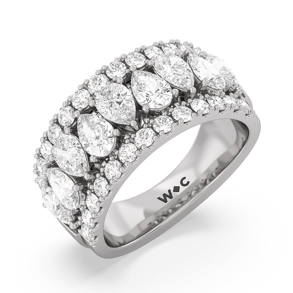 The Crosby Anniversary Ring (G/H SI+) with Platinum / Natural / 3 1/4 Cut Diamond in 14KT Platinum / Natural / 3 1/4 view 3
