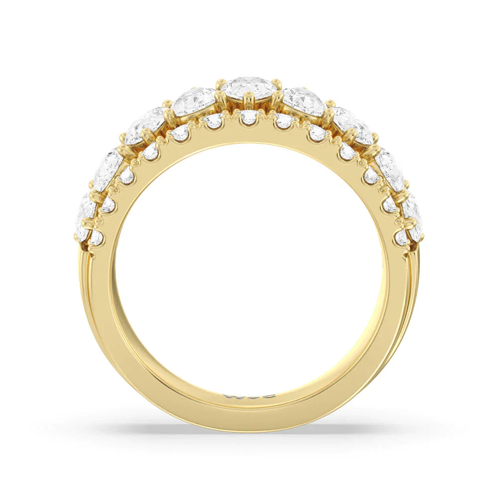 The Crosby Anniversary Ring (E+ VS+) with 18KT Yellow Gold / Lab / 3 1/4 Cut Diamond in 14KT Yellow Gold / Lab / 3 1/4 view 2
