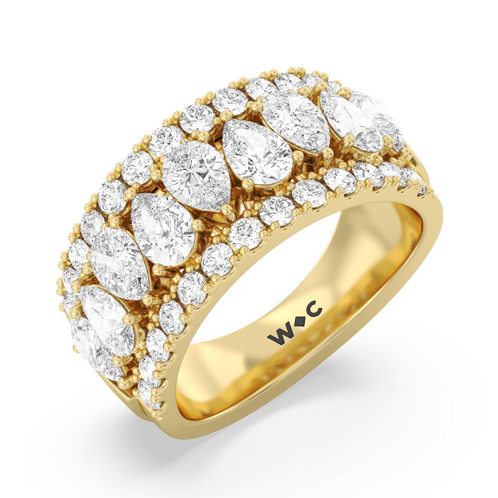 The Crosby Anniversary Ring (G/H SI+) with 18KT Yellow Gold / Natural / 3 1/4 Cut Diamond in 14KT Yellow Gold / Natural / 3 1/4 view 3
