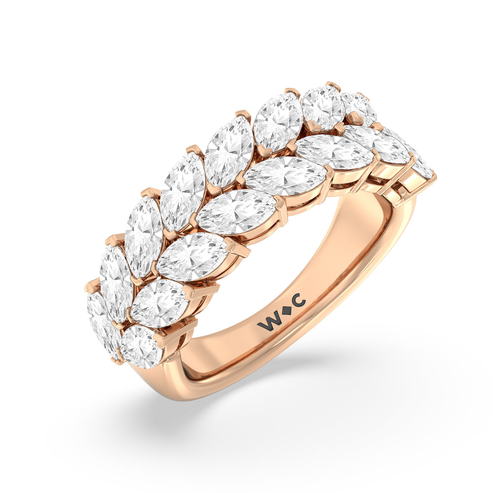 The Edge Anniversary Ring with 18KT Rose Gold / Natural / 3 1/5 Cut Diamond in 14KT Rose Gold / Natural / 3 1/5 view 3
