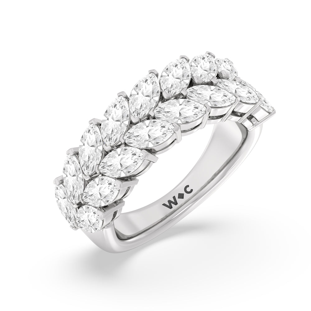 The Edge Anniversary Ring with Platinum / Natural / 3 1/5 Cut Diamond in 14KT Platinum / Natural / 3 1/5 view 3
