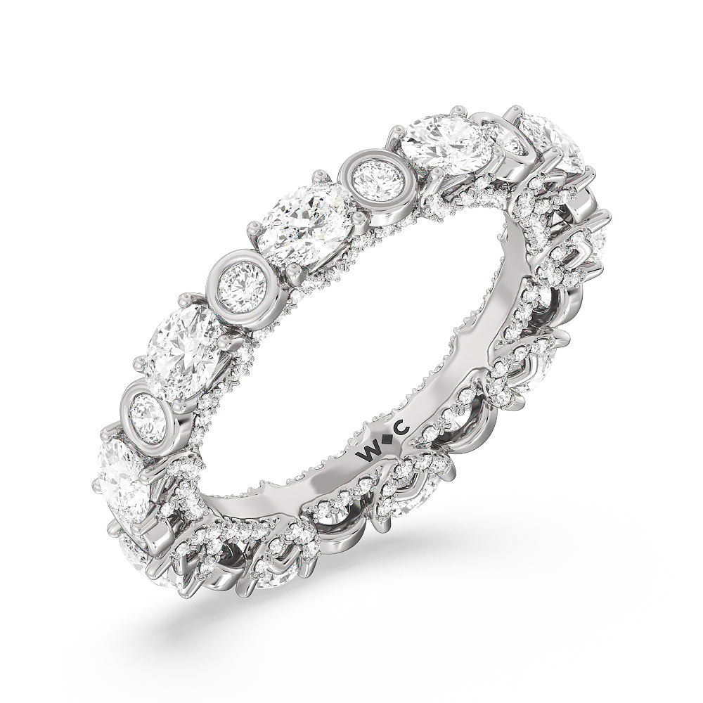 The Met Eternity Ring with Platinum / Natural / 3 1/2 Cut Diamond in 14KT Platinum / Natural / 3 1/2 view 3
