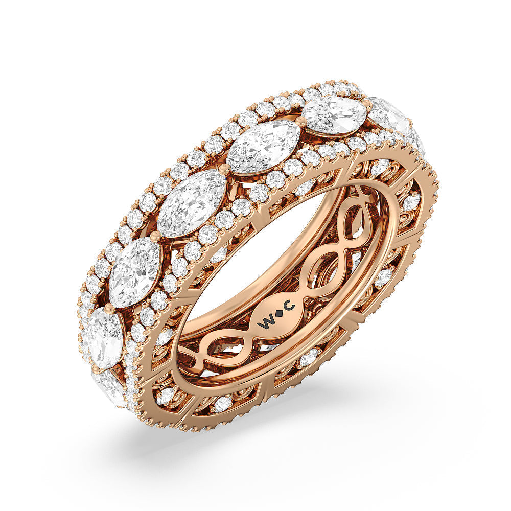 The Dakota Eternity Ring with 18KT Rose Gold / Natural / 4 1/2 Cut Diamond in 14KT Rose Gold / Natural / 4 1/2 view 3

