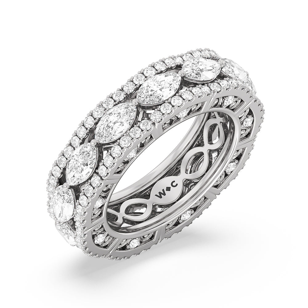 The Dakota Eternity Ring with Platinum / Natural / 4 1/2 Cut Diamond in 14KT Platinum / Natural / 4 1/2 view 3

