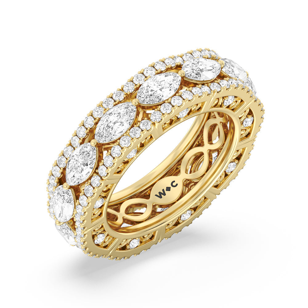 The Dakota Eternity Ring with 18KT Yellow Gold / Natural / 4 1/2 Cut Diamond in 14KT Yellow Gold / Natural / 4 1/2 view 3
