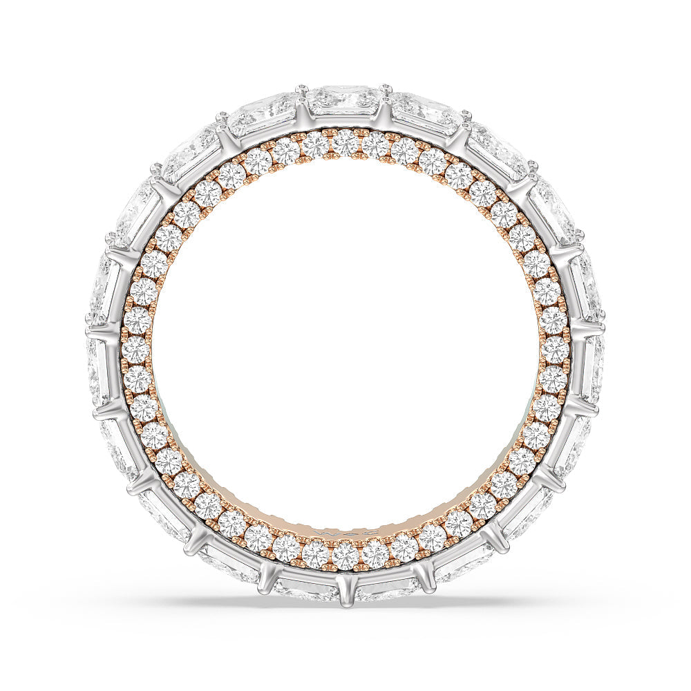 The Prospect Park Eternity Ring with 18KT White & Rose Gold / Natural / 6 9/10 Cut Diamond in 14KT White & Rose Gold / Natural / 6 9/10 view 2
