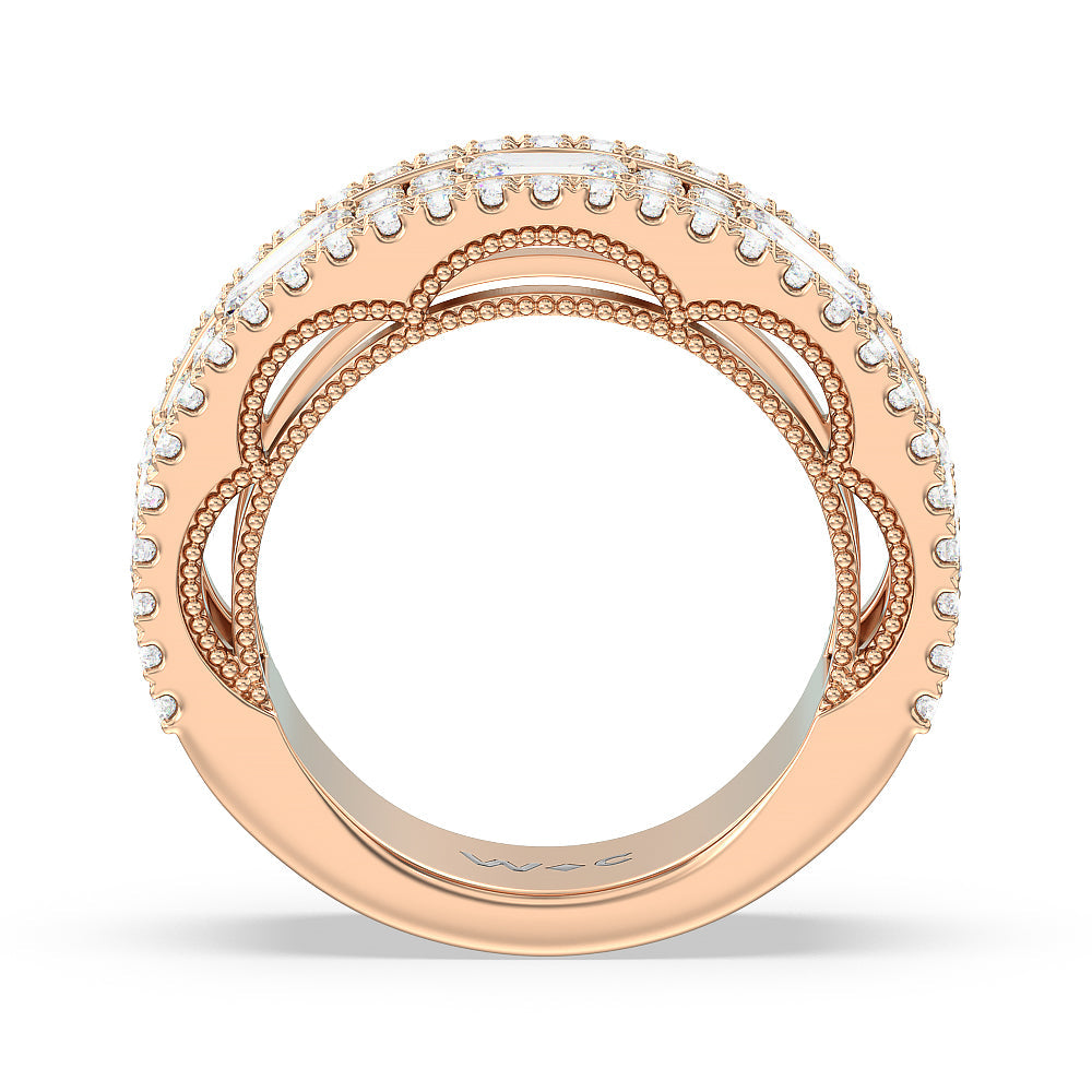 The Beacon Anniversary Ring with 18KT Rose Gold / Natural / 3 Cut Diamond in 14KT Rose Gold / Natural / 3 view 2

