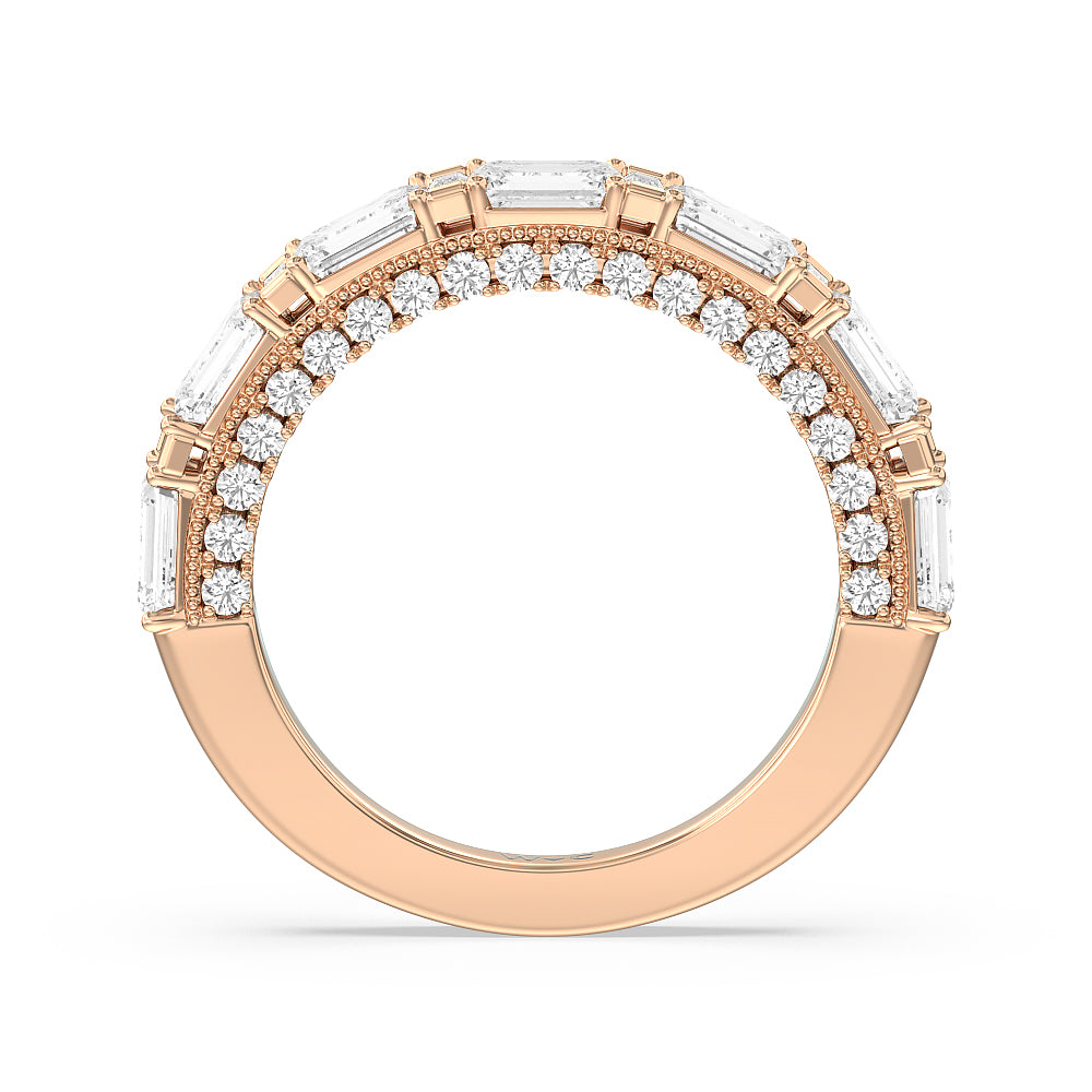The Cyclone Anniversary Ring with 18KT Rose Gold / Natural / 3 Cut Diamond in 14KT Rose Gold / Natural / 3 view 2
