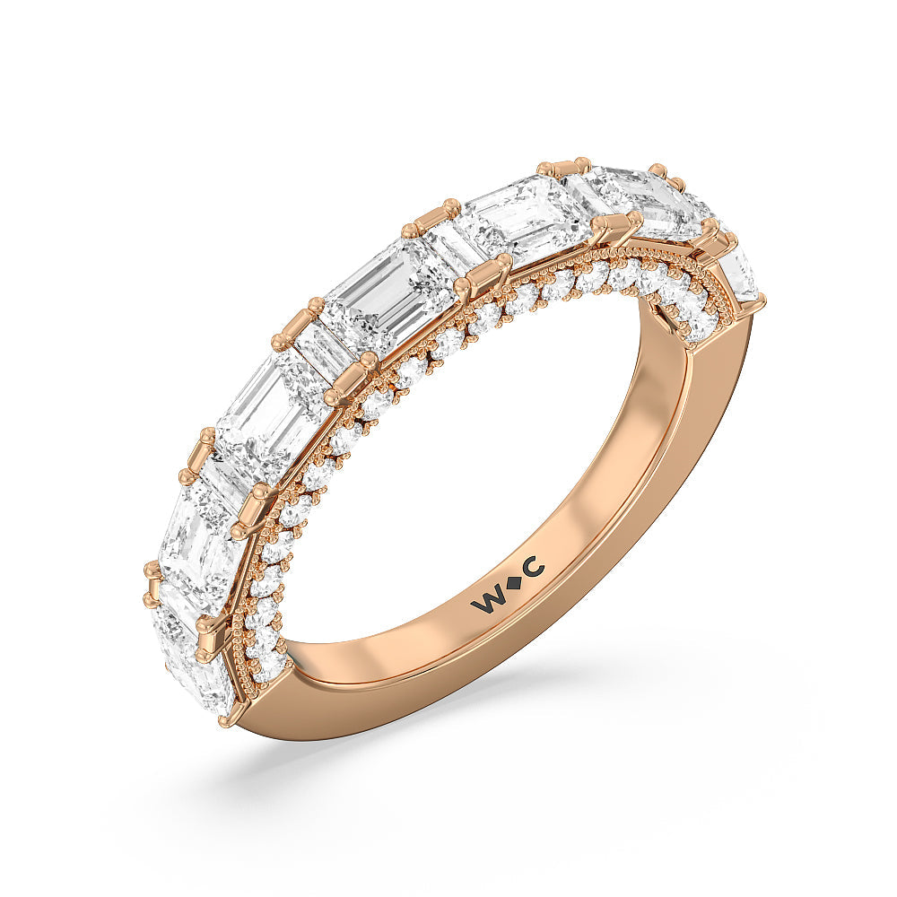 The Cyclone Anniversary Ring with 18KT Rose Gold / Natural / 3 Cut Diamond in 14KT Rose Gold / Natural / 3 view 3

