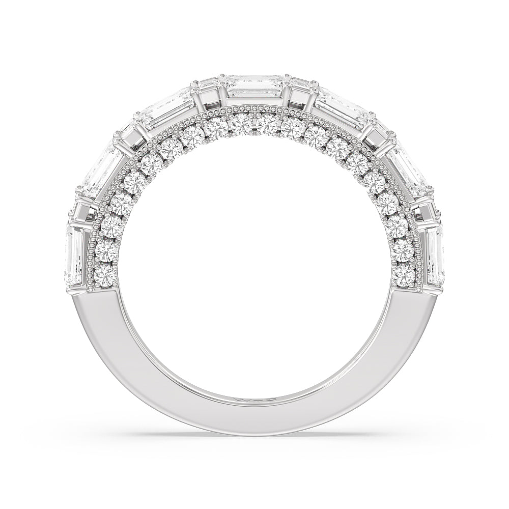 The Cyclone Anniversary Ring with Platinum / Natural / 3 Cut Diamond in 14KT Platinum / Natural / 3 view 2
