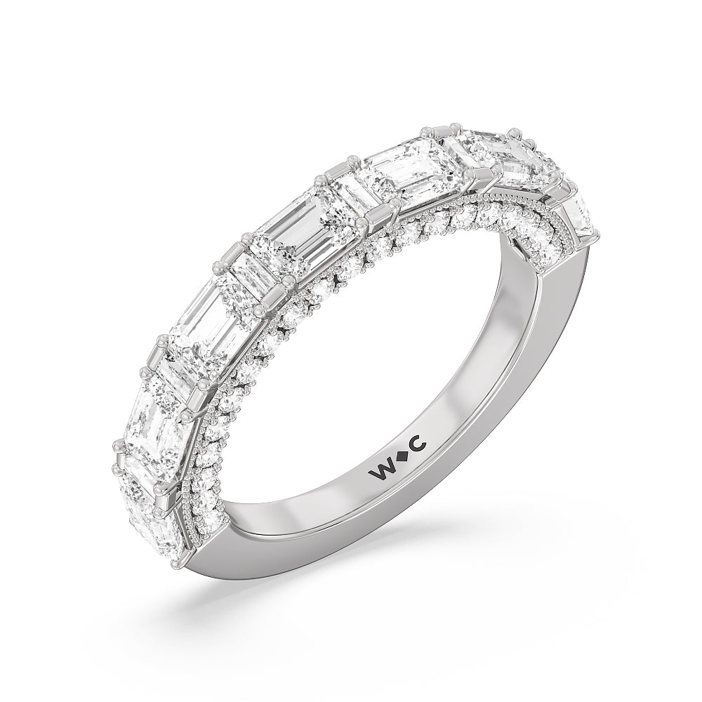 The Cyclone Anniversary Ring with Platinum / Natural / 3 Cut Diamond in 14KT Platinum / Natural / 3 view 3
