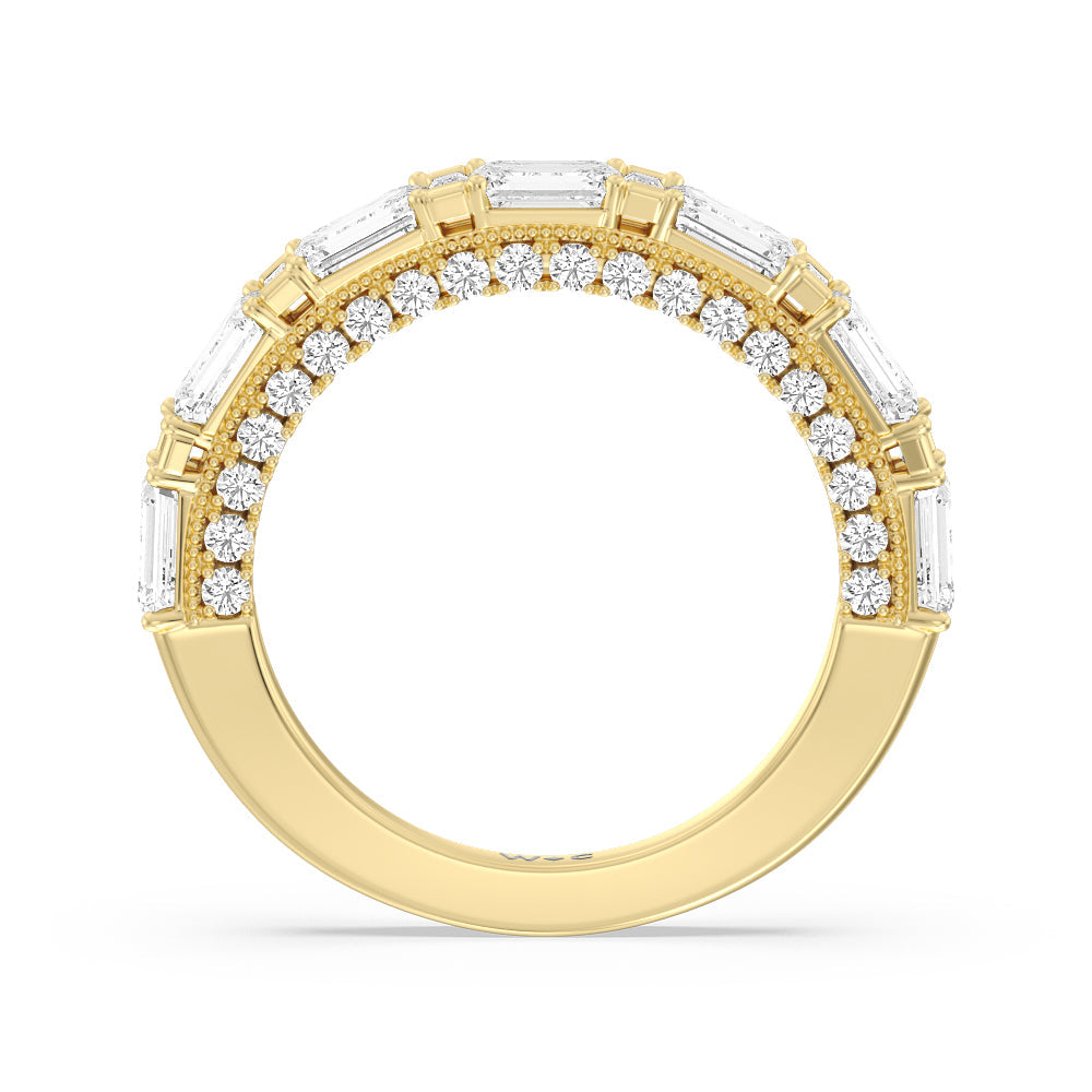 The Cyclone Anniversary Ring with 18KT Yellow Gold / Natural / 3 Cut Diamond in 14KT Yellow Gold / Natural / 3 view 2
