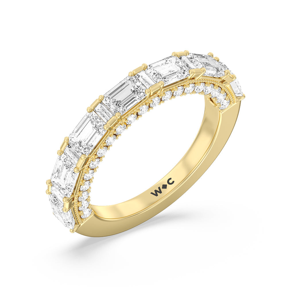 The Cyclone Anniversary Ring with 18KT Yellow Gold / Natural / 3 Cut Diamond in 14KT Yellow Gold / Natural / 3 view 3
