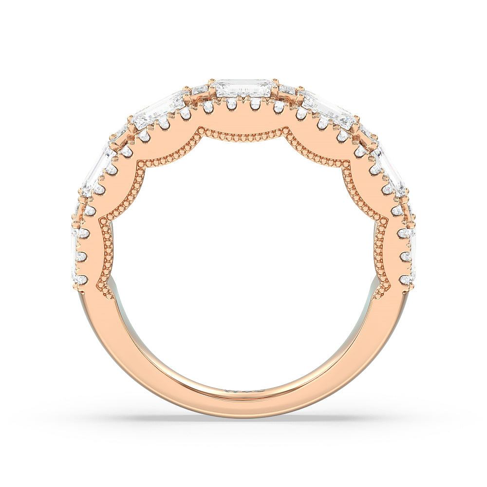 The Stone Anniversary Ring (G/H SI+) with 18KT Rose Gold / Natural / 3 Cut Diamond in 14KT Rose Gold / Natural / 3 view 2
