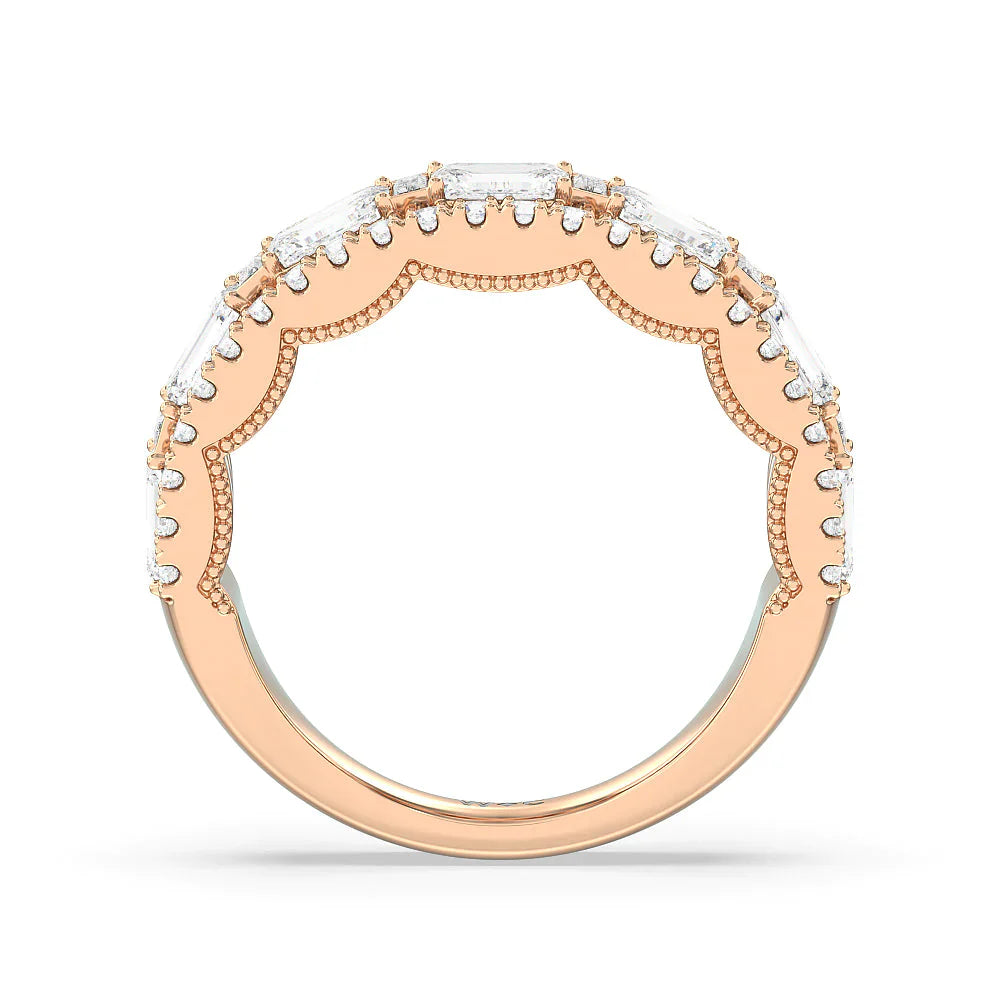 The Stone Anniversary Ring (E+ VS+) with 18KT Rose Gold / Lab / 3 Cut Diamond in 14KT Rose Gold / Lab / 3 view 2
