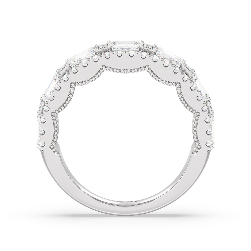The Stone Anniversary Ring (G/H SI+) with Platinum / Natural / 3 Cut Diamond in 14KT Platinum / Natural / 3 view 2
