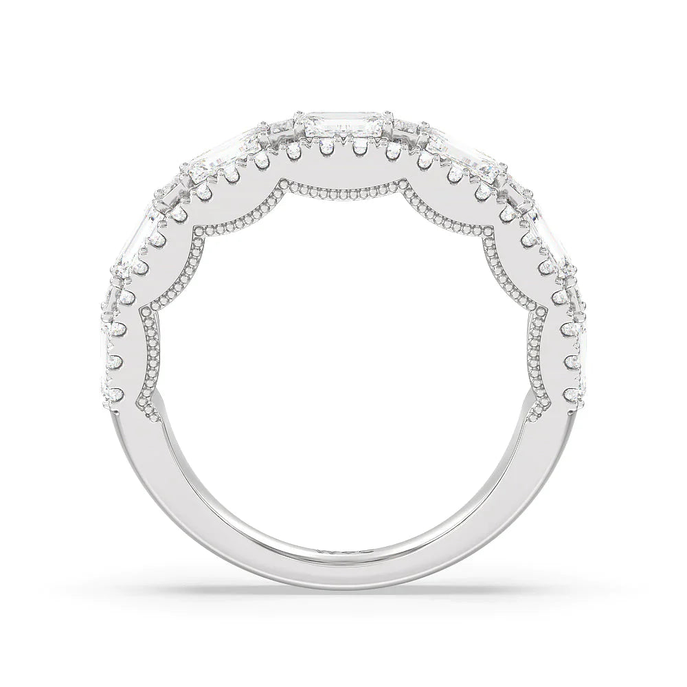 The Stone Anniversary Ring (E+ VS+) with Platinum / Lab / 3 Cut Diamond in 14KT Platinum / Lab / 3 view 2
