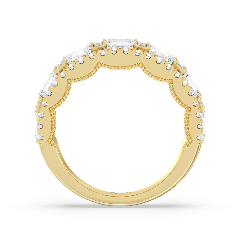The Stone Anniversary Ring (G/H SI+) with 18KT Yellow Gold / Natural / 3 Cut Diamond in 14KT Yellow Gold / Natural / 3 view 2
