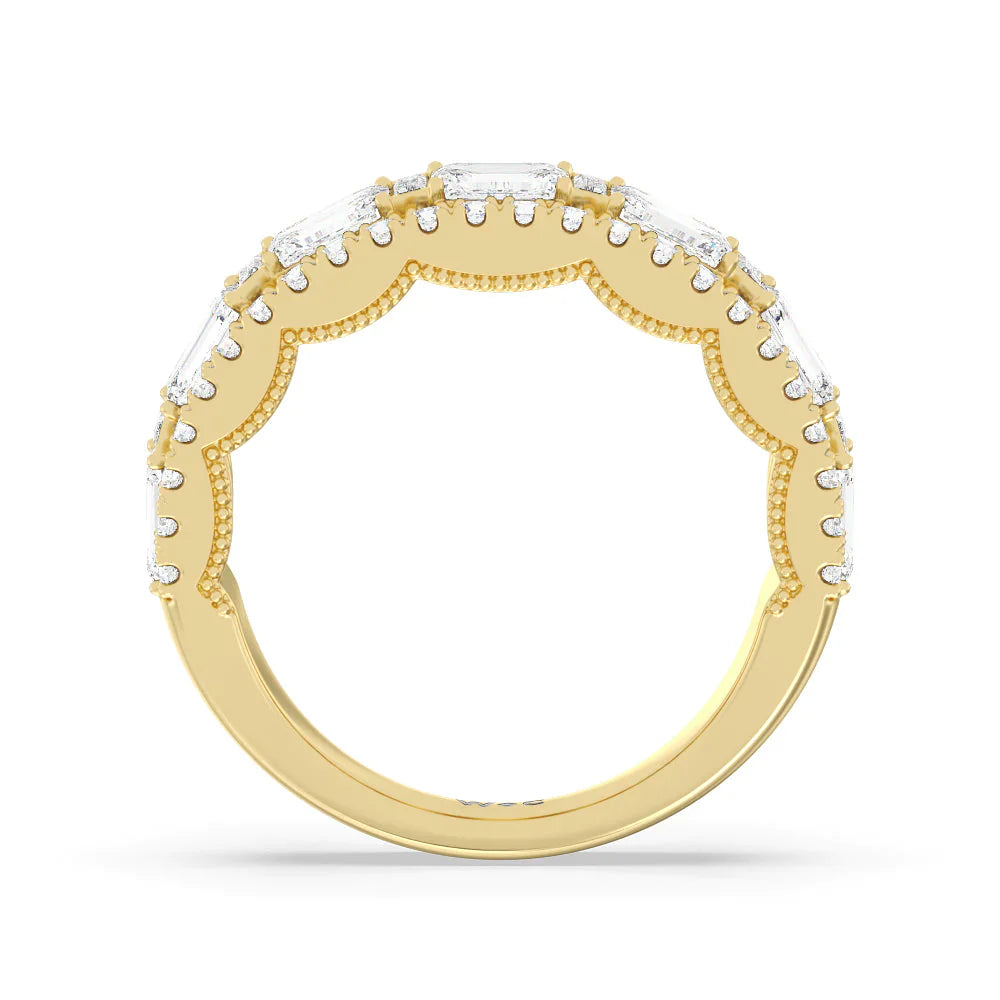 The Stone Anniversary Ring (E+ VS+) with 18KT Yellow Gold / Lab / 3 Cut Diamond in 14KT Yellow Gold / Lab / 3 view 2
