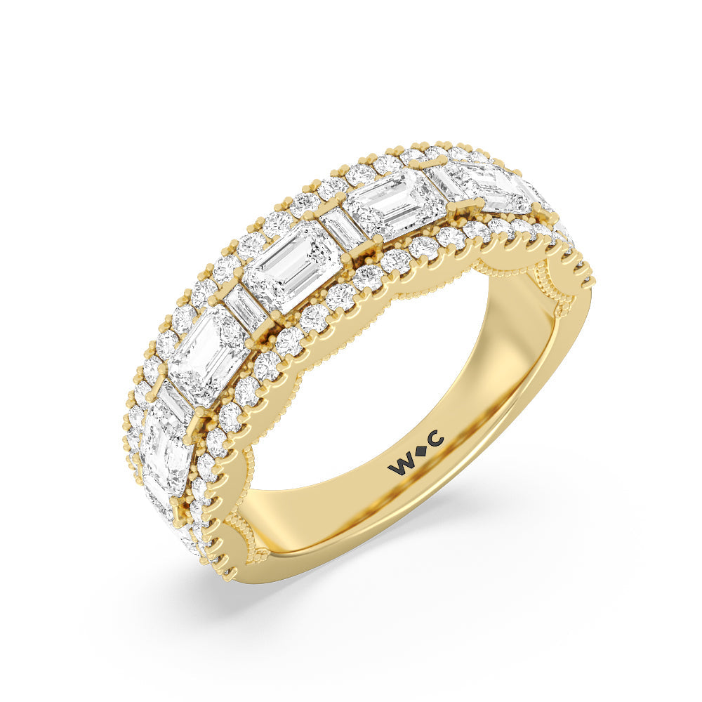 The Stone Anniversary Ring (G/H SI+) with 18KT Yellow Gold / Natural / 3 Cut Diamond in 14KT Yellow Gold / Natural / 3 view 3
