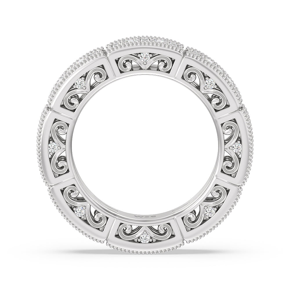 The Algonquin Eternity Ring with Platinum / Natural / 1 Cut Diamond in 14KT Platinum / Natural / 1 view 2
