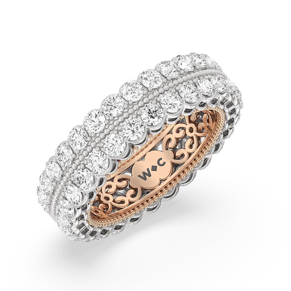 The Montauk Eternity Ring with 18KT White & Rose Gold / Natural / 3 1/5 Cut Diamond in 14KT White & Rose Gold / Natural / 3 1/5 view 3

