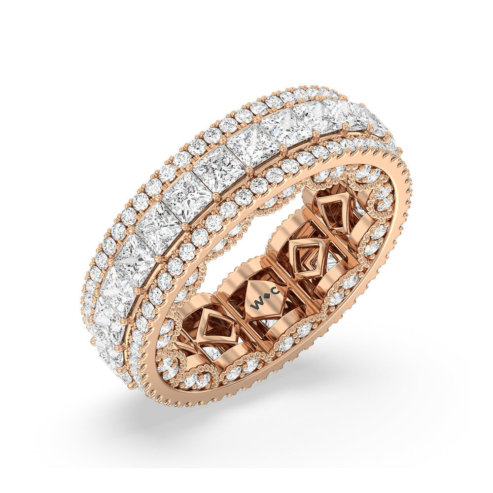 The Greenpoint Eternity Ring with 18KT Rose Gold / Natural / 6 9/10 Cut Diamond in 14KT Rose Gold / Natural / 6 9/10 view 3

