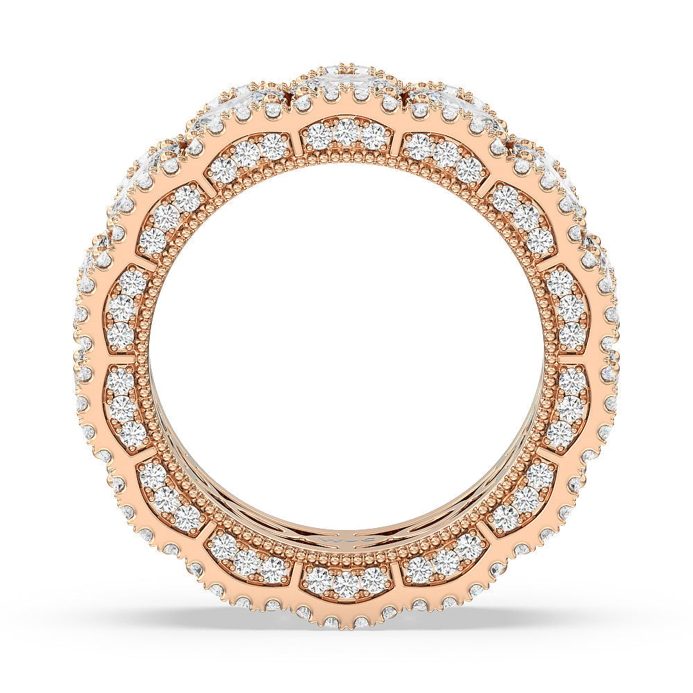 The Cloisters Eternity Ring with 18KT Rose Gold / Natural / 6 1/4 Cut Diamond in 14KT Rose Gold / Natural / 6 1/4 view 2
