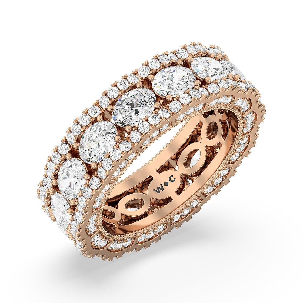 The Cloisters Eternity Ring with 18KT Rose Gold / Natural / 6 1/4 Cut Diamond in 14KT Rose Gold / Natural / 6 1/4 view 3
