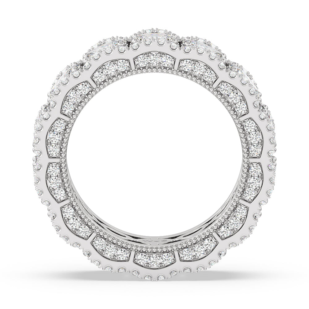 The Cloisters Eternity Ring with Platinum / Natural / 6 1/4 Cut Diamond in 14KT Platinum / Natural / 6 1/4 view 2
