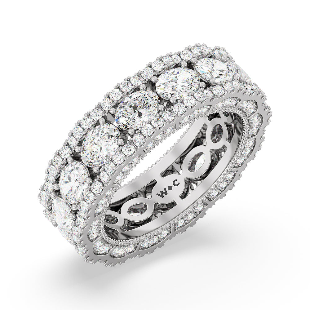 The Cloisters Eternity Ring with Platinum / Natural / 6 1/4 Cut Diamond in 14KT Platinum / Natural / 6 1/4 view 3
