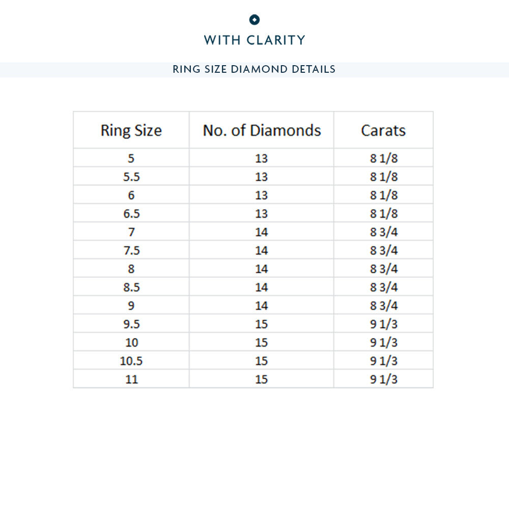 Emerald Split Prong Waves Eternity Ring with 18KT Rose Gold / Natural / 8 3/4 Cut Diamond in 14KT Rose Gold / Natural / 8 3/4 view 4
