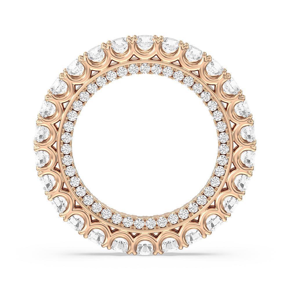 Round Split Prong Studded Eternity Ring with 18KT Rose Gold / Natural / 3 5/8 Cut Diamond in 14KT Rose Gold / Natural / 3 5/8 view 2

