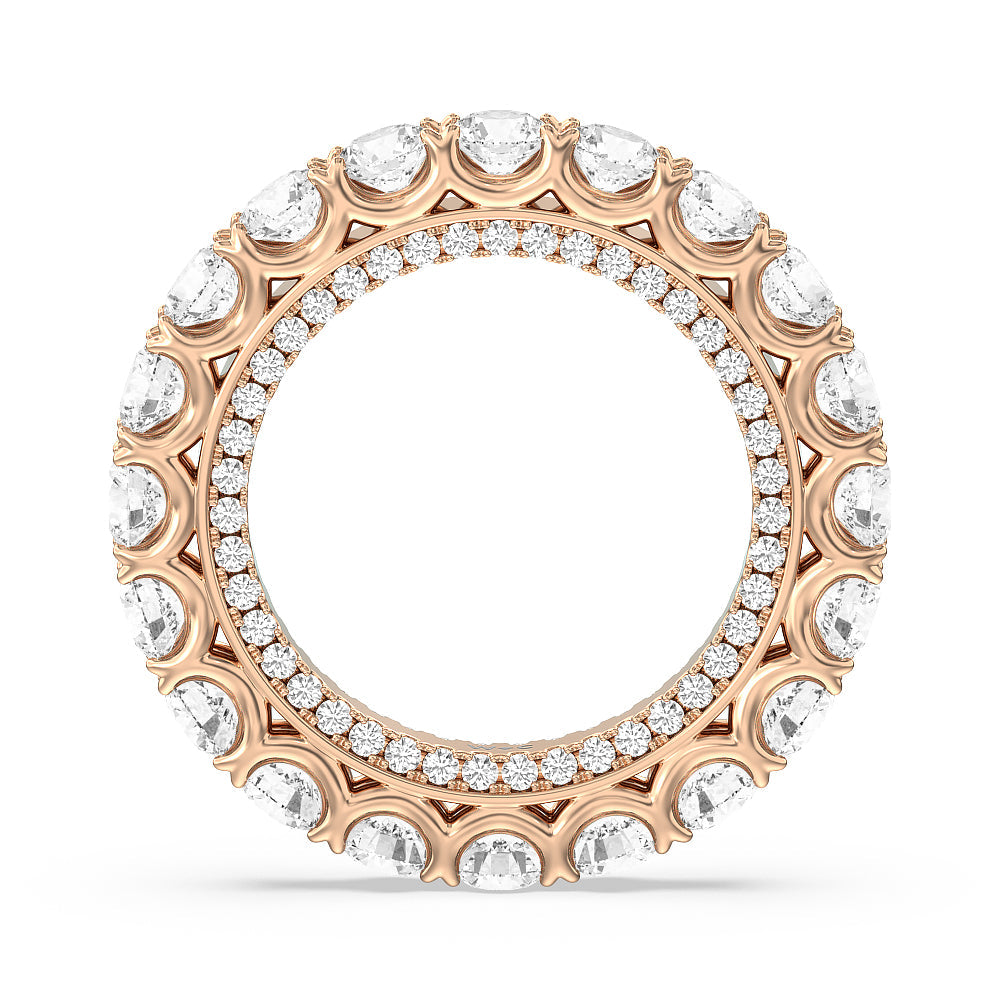 Round Split Prong Studded Eternity Ring with 18KT Rose Gold / Natural / 5 3/4 Cut Diamond in 14KT Rose Gold / Natural / 5 3/4 view 2
