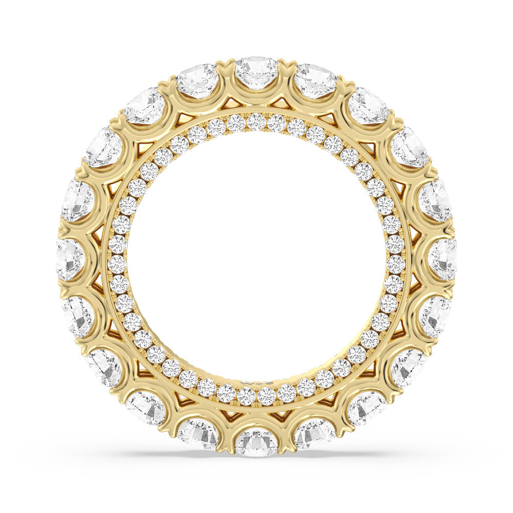 Round Split Prong Studded Eternity Ring with 18KT Yellow Gold / Natural / 5 3/4 Cut Diamond in 14KT Yellow Gold / Natural / 5 3/4 view 2
