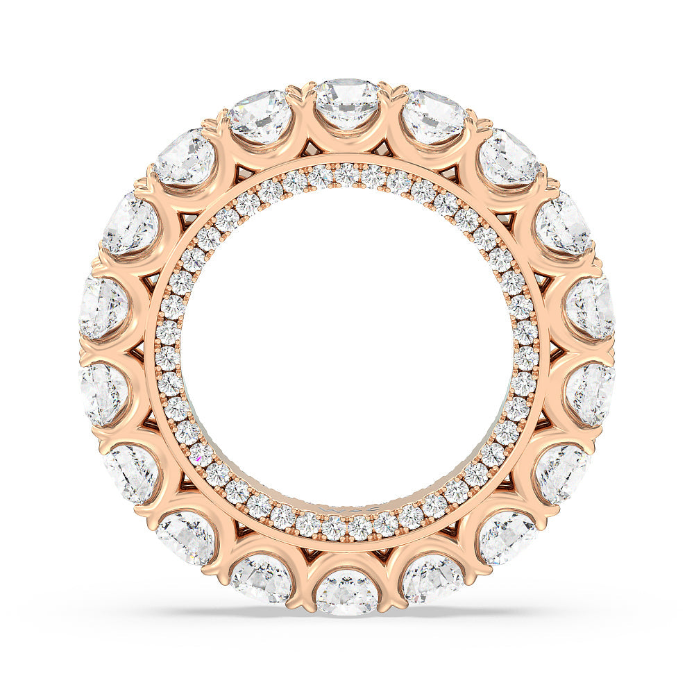 Round Split Prong Studded Eternity Ring with 18KT Rose Gold / Natural / 7 1/4 Cut Diamond in 14KT Rose Gold / Natural / 7 1/4 view 2
