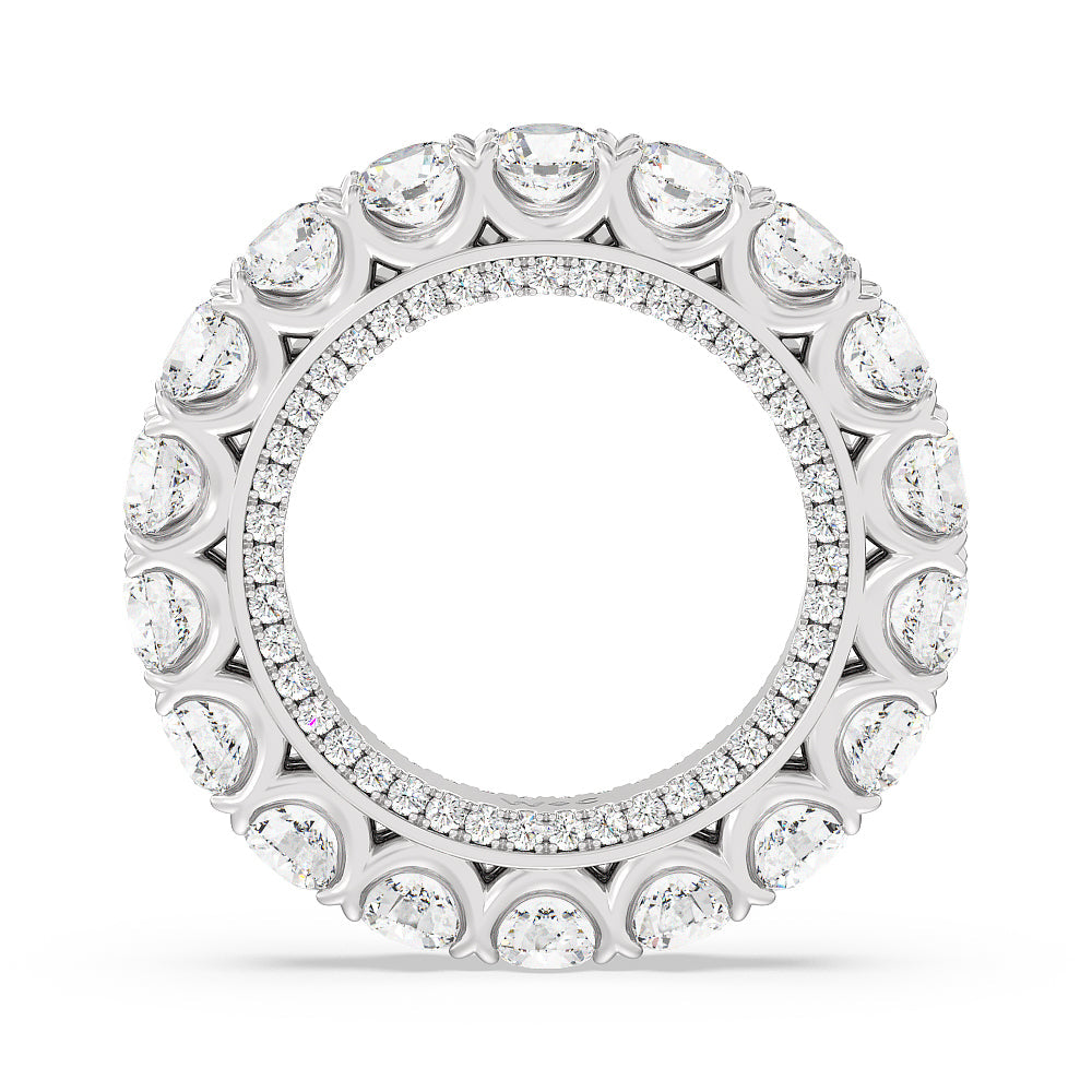 Round Split Prong Studded Eternity Ring with Platinum / Natural / 7 1/4 Cut Diamond in 14KT Platinum / Natural / 7 1/4 view 2
