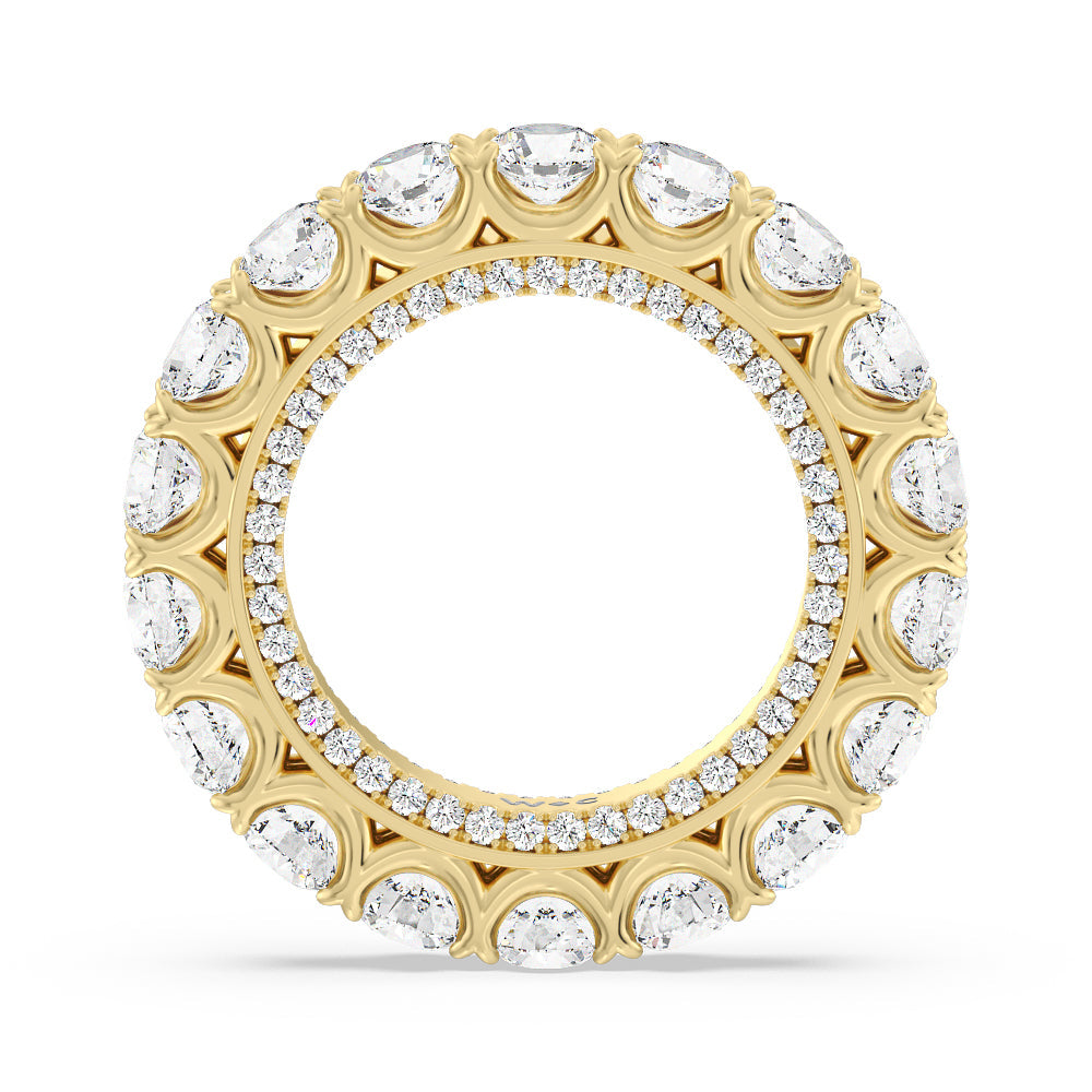 Round Split Prong Studded Eternity Ring with 18KT Yellow Gold / Natural / 7 1/4 Cut Diamond in 14KT Yellow Gold / Natural / 7 1/4 view 2
