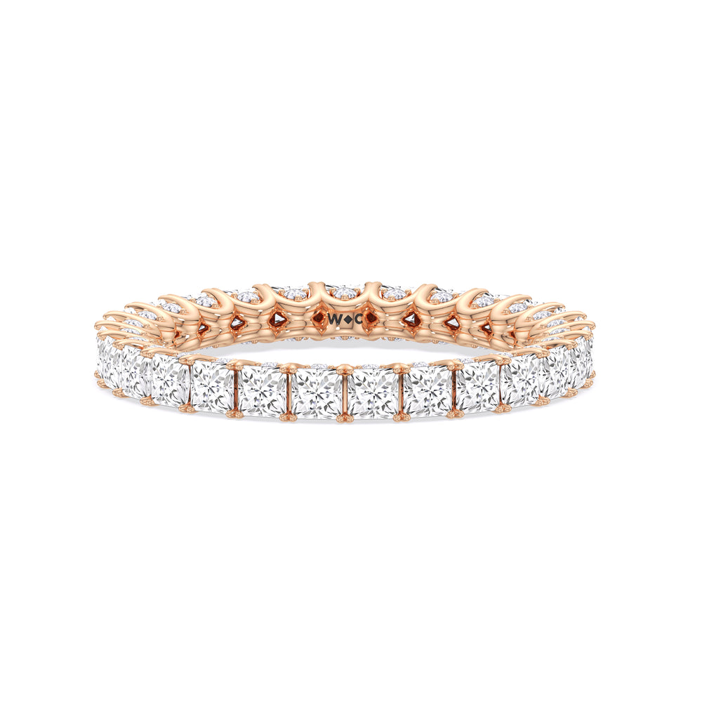 Princess Split Prong Basket Eternity Ring with 18KT Rose Gold / Natural / 2 9/10 Cut Diamond in 14KT Rose Gold / Natural / 2 9/10 view 1

